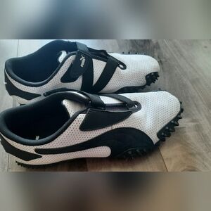 Puma Men's Mostro Perforated Leather White Black Sneakers 397331-01 Size 10.5